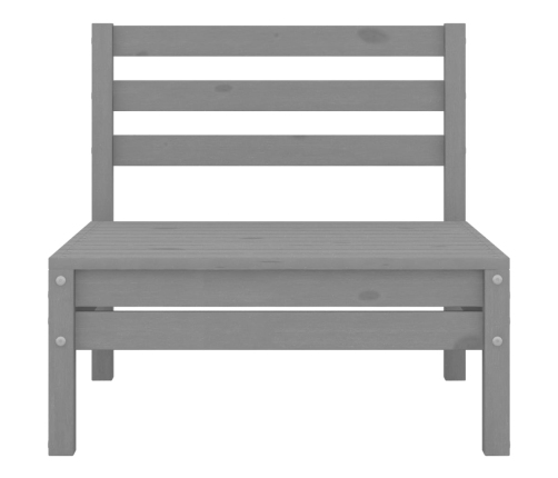 vidaXL vidējais dārza dīvāns, pelēks, priedes masīvkoks