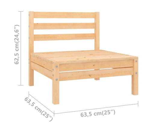 vidaXL vidējie dārza dīvāni, 4 gab., priedes masīvkoks