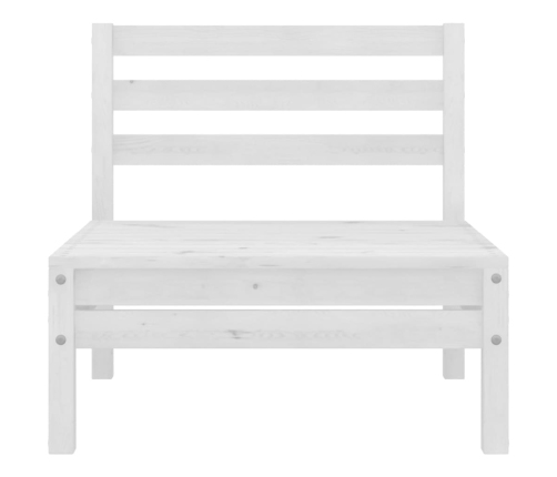 vidaXL vidējie dārza dīvāni, 4 gab., balti, priedes masīvkoks