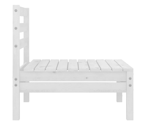 vidaXL vidējie dārza dīvāni, 4 gab., balti, priedes masīvkoks