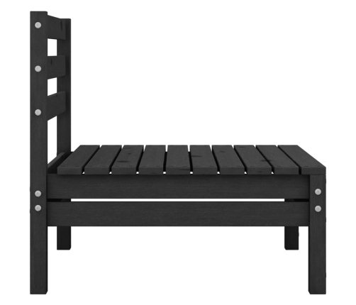 vidaXL vidējie dārza dīvāni, 4 gab., melni, priedes masīvkoks