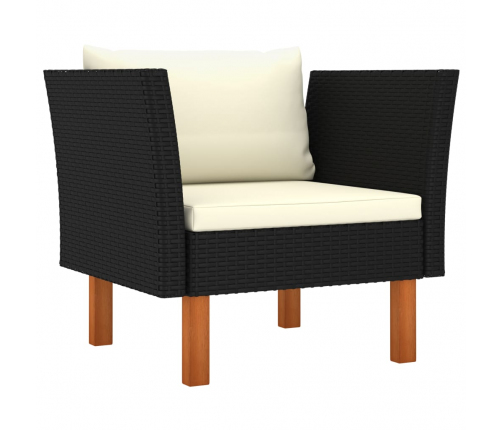 vidaXL 10-daļīgs dārza dīvānu komplekts, PE rotangpalma, eikalipts