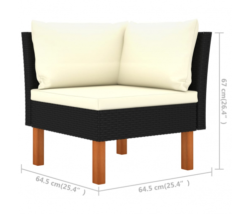 vidaXL 10-daļīgs dārza dīvānu komplekts, PE rotangpalma, eikalipts