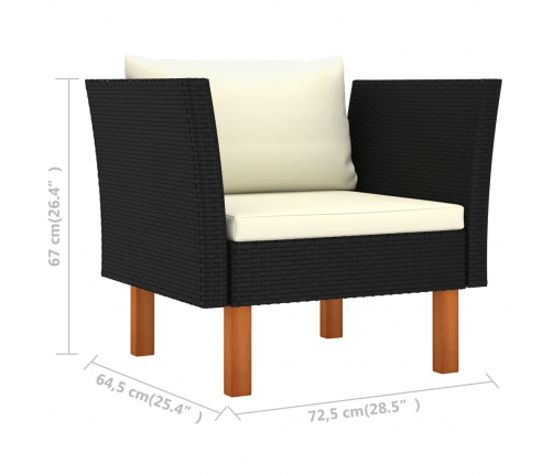 vidaXL 10-daļīgs dārza dīvānu komplekts, PE rotangpalma, eikalipts