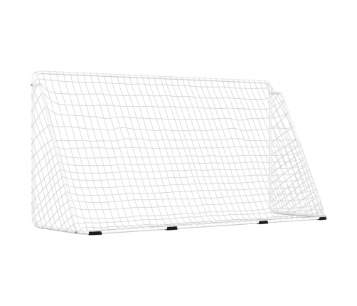 vidaXL futbola vārti ar tīklu, balti, 366x122x182 cm, tērauds
