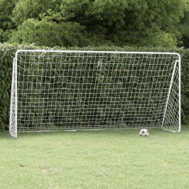 Futbola Vārti Ar Tīklu, Balti, 366X122X182 Cm, Tērauds Vidaxl Futbola Vārti Ar Tīklu, Balti, 366X122X182 Cm, Tērauds Vidaxl
