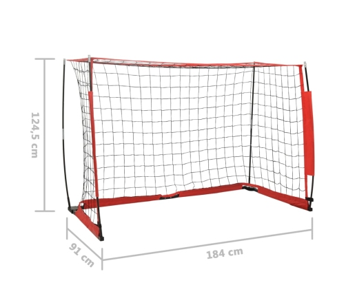 vidaXL futbola vārti ar tīklu, 184x91x124,5 cm, tērauds