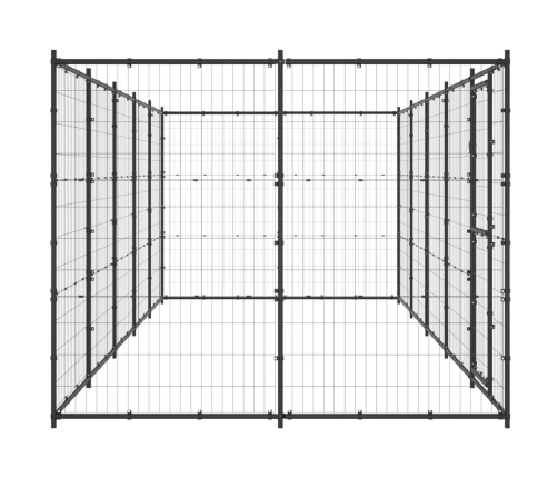 Suņu Voljērs, 12,1 M², Tērauds Vidaxl