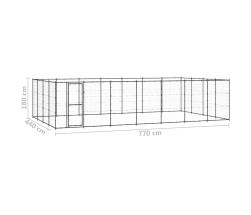 Suņu Voljērs, 33,88 M², Tērauds Vidaxl