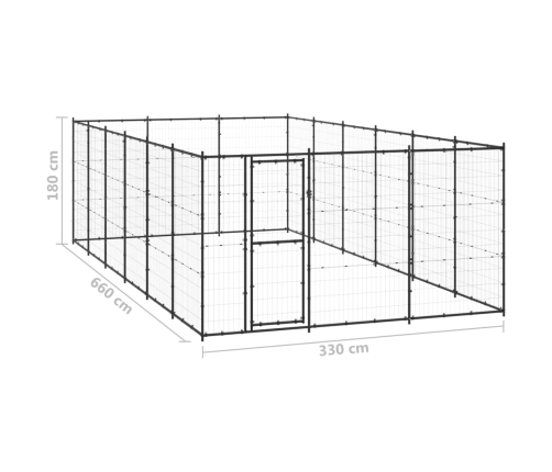 Suņu Voljērs, 21,78 M², Tērauds Vidaxl