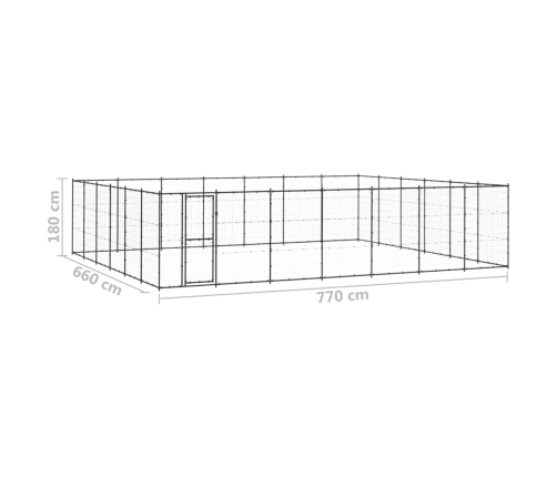 Suņu Voljērs, 50,82 M², Tērauds Vidaxl