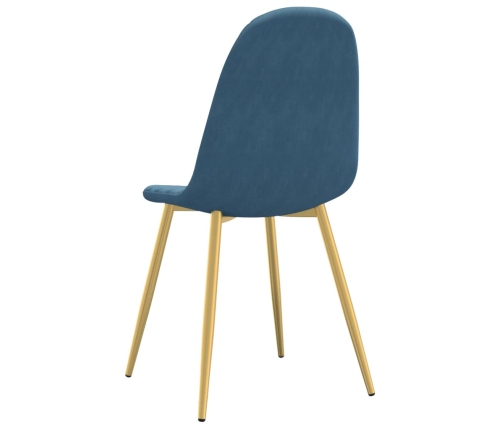 vidaXL virtuves krēsli, 6 gab., zils samts