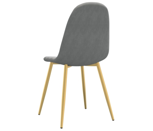 vidaXL virtuves krēsli, 6 gab., gaiši pelēks samts