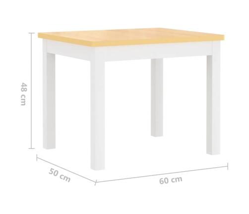 vidaXL 3-daļīgs bērnu galda un krēslu komplekts, balts ar bēšu, MDF