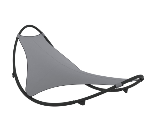 vidaXL sauļošanās šūpuļkrēsls ar riteņiem, tērauds, pelēks tekstilēns