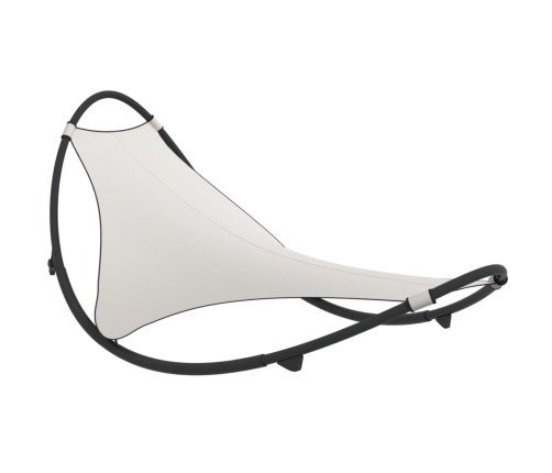 vidaXL sauļošanās šūpuļkrēsls ar riteņiem, tērauds, bēšs tekstilēns