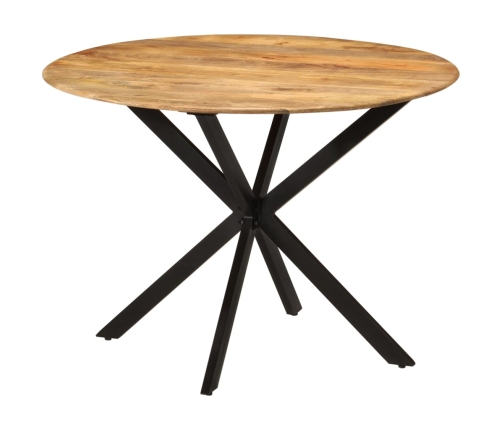 vidaXL virtuves galds, Ø110x78 cm, mango masīvkoks un tērauds