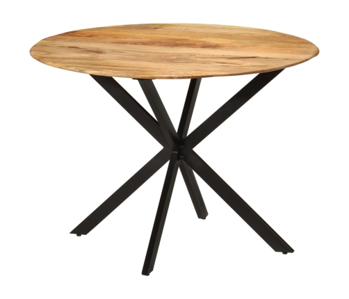 vidaXL virtuves galds, Ø110x78 cm, mango masīvkoks un tērauds