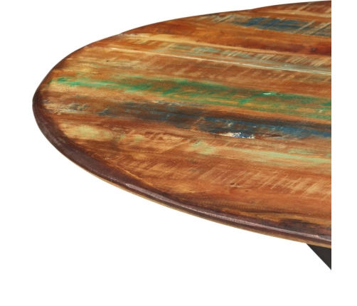 Virtuves Galds, Ø110X78 Cm, Pārstrādāts Masīvkoks Un Tērauds Vidaxl