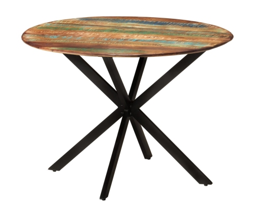 Virtuves Galds, Ø110X78 Cm, Pārstrādāts Masīvkoks Un Tērauds Vidaxl