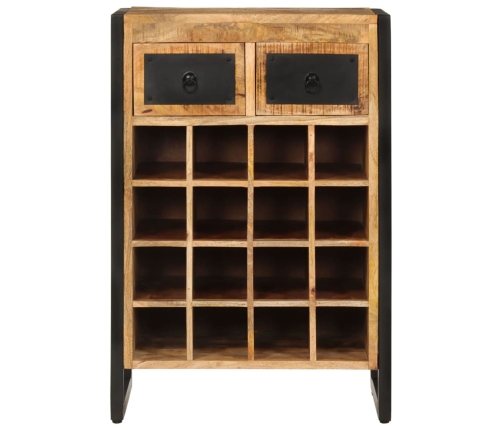 vidaXL vīna pudeļu plaukts 16 pudelēm, mango masīvkoks