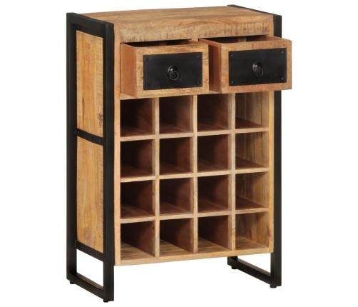 vidaXL vīna pudeļu plaukts 16 pudelēm, mango masīvkoks