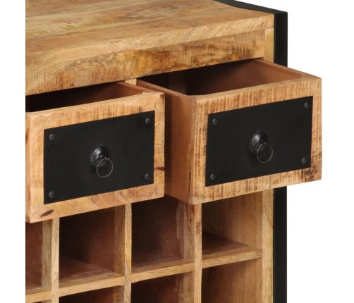 vidaXL vīna pudeļu plaukts 16 pudelēm, mango masīvkoks