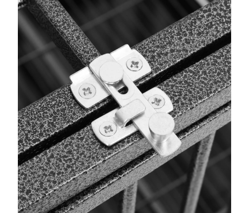 vidaXL suņu būris ar riteņiem un jumtu, 92x62x106 cm, tērauds