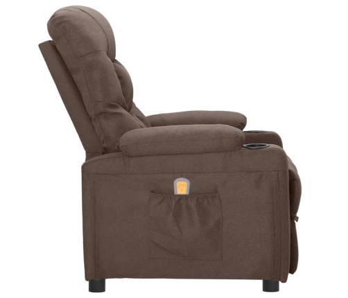 vidaXL masāžas krēsls, pelēkbrūns audums