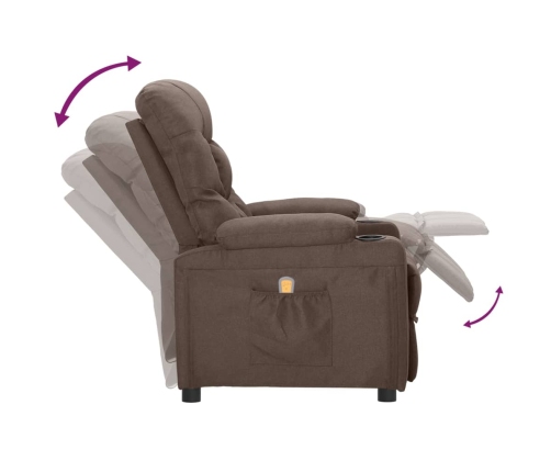 vidaXL masāžas krēsls, pelēkbrūns audums