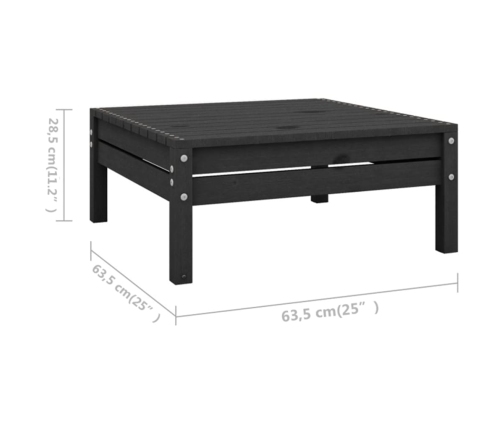 vidaXL 10-daļīgs dārza atpūtas mēbeļu komplekts, melns priedes koks