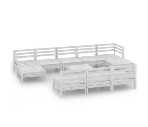 vidaXL 11-daļīgs dārza atpūtas mēbeļu komplekts, balts priedes koks