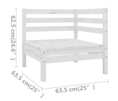 vidaXL 11-daļīgs dārza atpūtas mēbeļu komplekts, balts priedes koks