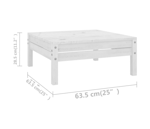 vidaXL 11-daļīgs dārza mēbeļu komplekts, priedes masīvkoks, balts