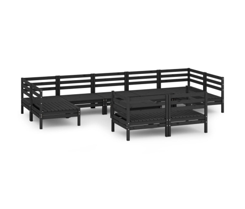 vidaXL 10-daļīgs dārza atpūtas mēbeļu komplekts, priedes masīvkoks