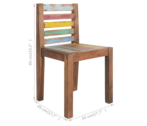 vidaXL virtuves krēsli, 6 gab., pārstrādāts masīvkoks