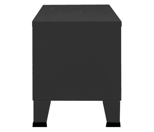 vidaXL TV skapītis, melns, 105x35x42 cm, industriāls dizains, metāls