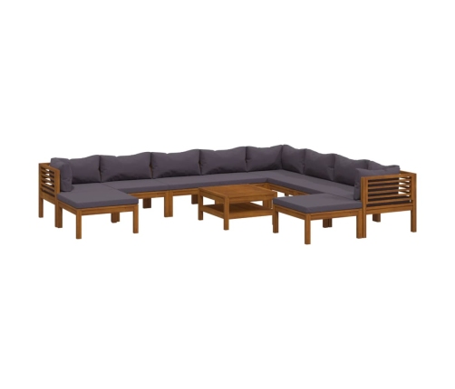 11-Daļīgs Dārza Atpūtas Mēbeļu Komplekts Ar Matračiem, Akācija Vidaxl