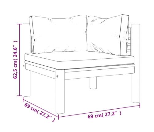 10-Daļīgs Dārza Atpūtas Mēbeļu Komplekts Ar Matračiem, Akācija Vidaxl