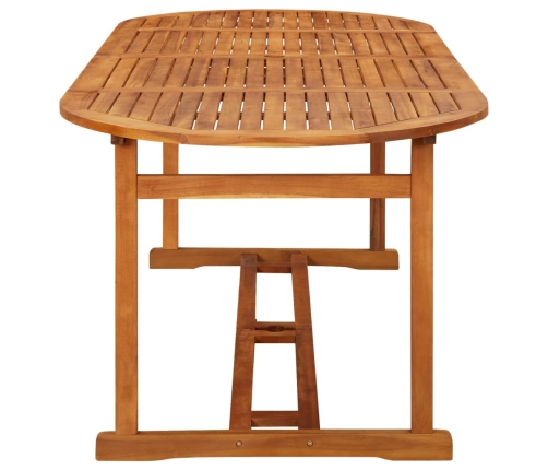 vidaXL 11-daļīgs dārza mēbeļu komplekts 220x90x75cm akācijas masīvkoks