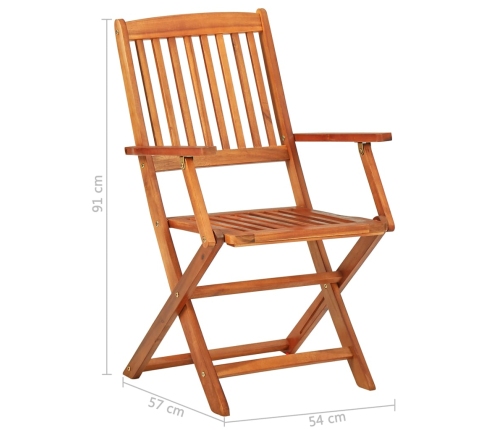 vidaXL 11-daļīgs dārza mēbeļu komplekts 220x90x75cm akācijas masīvkoks