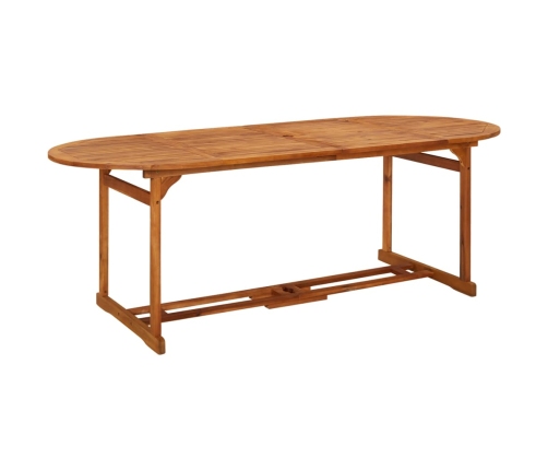 vidaXL 11-daļīgs dārza mēbeļu komplekts 220x90x75cm akācijas masīvkoks
