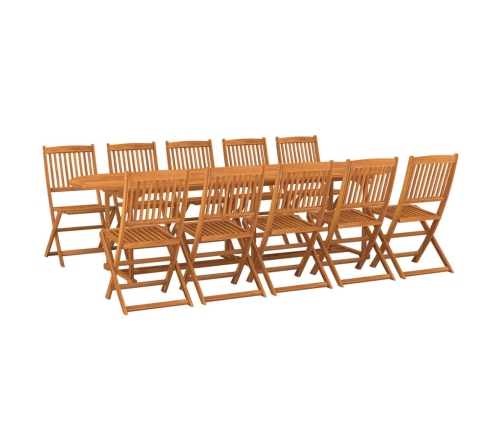 vidaXL 11-daļīgs dārza mēbeļu komplekts 280x90x75cm akācijas masīvkoks