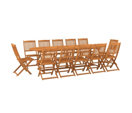 vidaXL 13-daļīgs dārza mēbeļu komplekts 280x90x75cm akācijas masīvkoks
