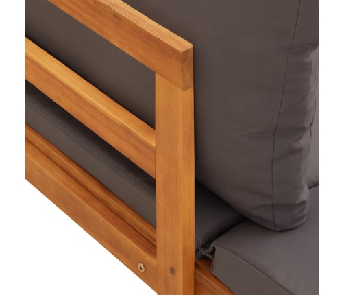 vidaXL sauļošanās zviļņi ar tumši pelēkiem matračiem, 2 gab., akācija