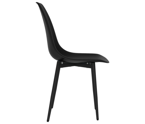 vidaXL virtuves krēsli, 6 gab., melns PP