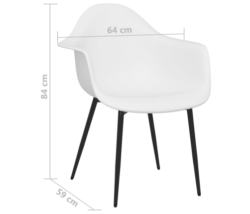 vidaXL virtuves krēsli, 6 gab., balts PP