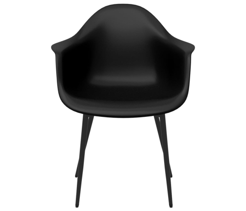 vidaXL virtuves krēsli, 6 gab., melns PP