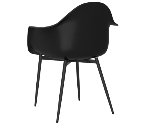 vidaXL virtuves krēsli, 6 gab., melns PP