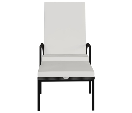 vidaXL sauļošanās zviļņi ar kāju balstiem, 2 gb., brūna PE rotangpalma